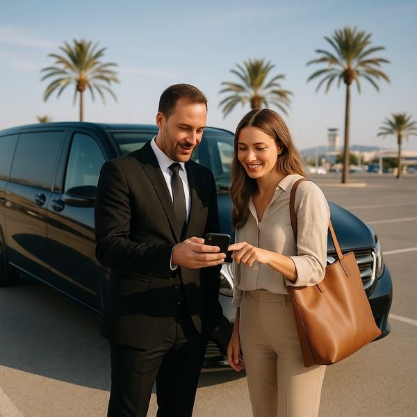 Confirming transfer booking details with driver